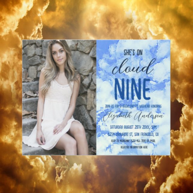 Invitación ¡Está en la Nueve Nube! Bachelorette Party (Subido por el creador)