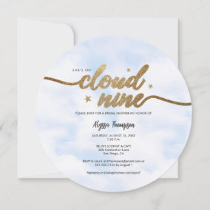 Invitación Está en las nubes nubes de ducha de novia oníricas