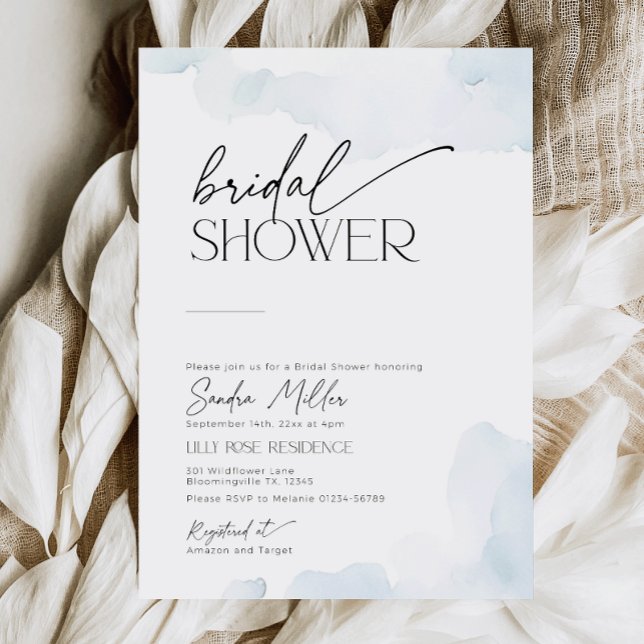 Invitación Está en Nueve nubes Bridal Shower Dusty Blue (Subido por el creador)