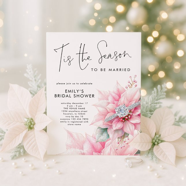 Invitación Esta es la estación de los Navidades de Poinsettia (Subido por el creador)