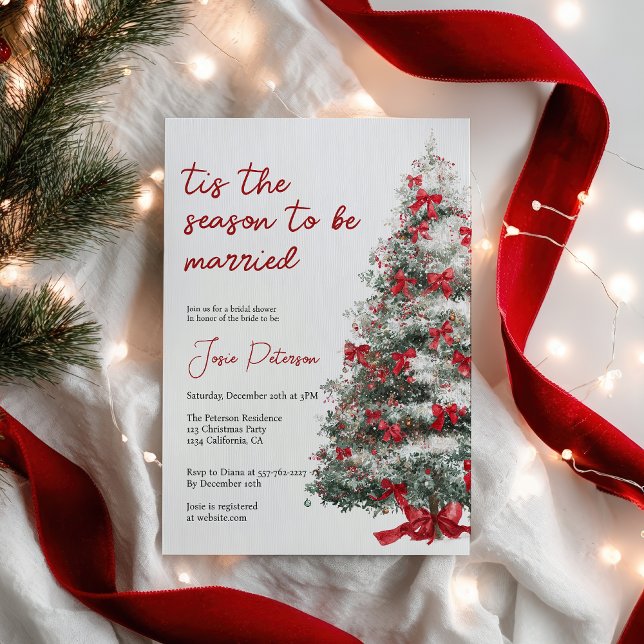 Invitación Esta es la estación para casarse con una ducha de  (Tis The Season to Be Married Winter Bridal Shower Invitation)