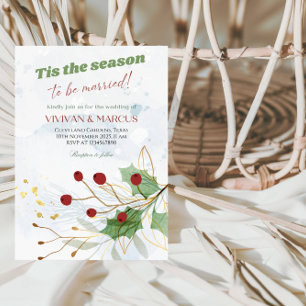 Invitación Esta es la estación para ser Boda de Navidades cas
