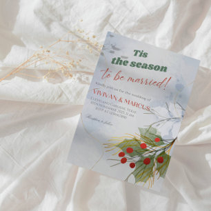 Invitación Esta es la estación para ser Boda de Navidades cas