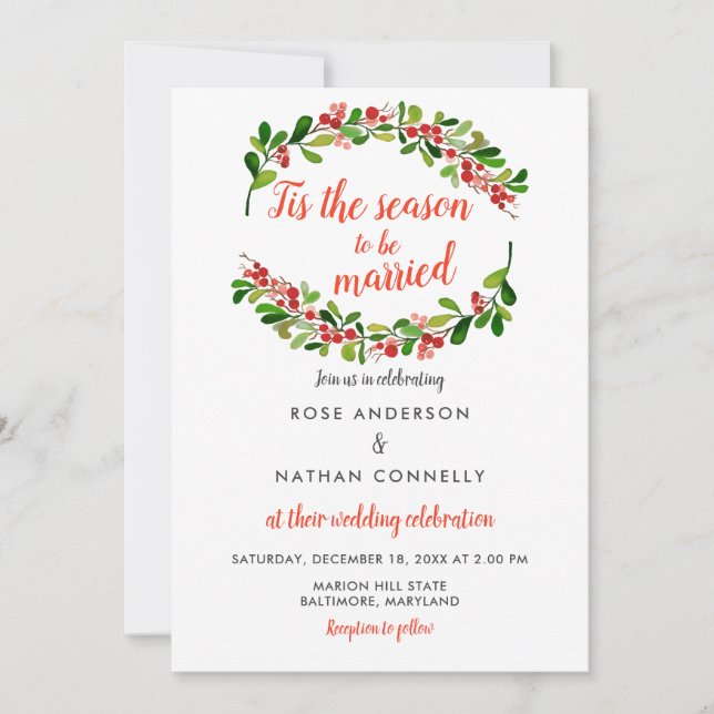 Invitación Esta Es La Temporada De Casarse| Boda Navidades (Anverso)