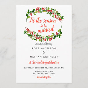 Invitación Esta Es La Temporada De Casarse  Boda Navidades
