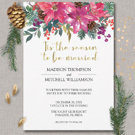 Invitación Esta Es La Temporada De Casarse Con Navidades Rosa