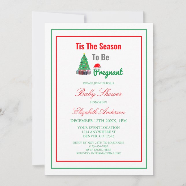 Invitación Esta Es La Temporada Para Estar Embarazada Baby Sh (Anverso)