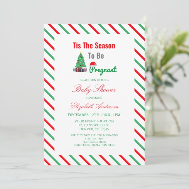 Invitación Esta Es La Temporada Para Estar Embarazada Baby Sh (Anverso de pie)