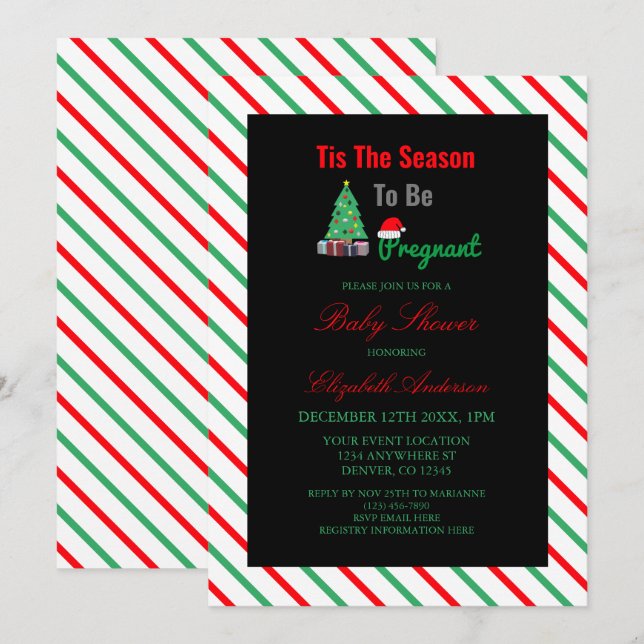 Invitación Esta Es La Temporada Para Estar Embarazada Baby Sh (Anverso / Reverso)