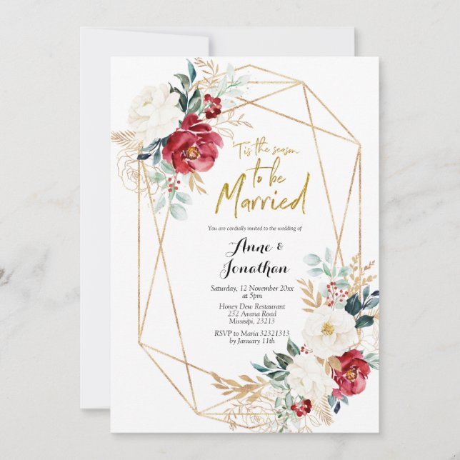 Invitación Esta es la temporada para ser Navidades casados Fl (Anverso)