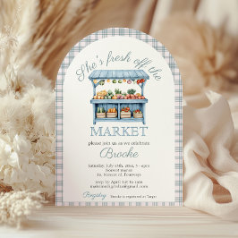 Invitación Está fresca del mercado azul Bridal Shower arch