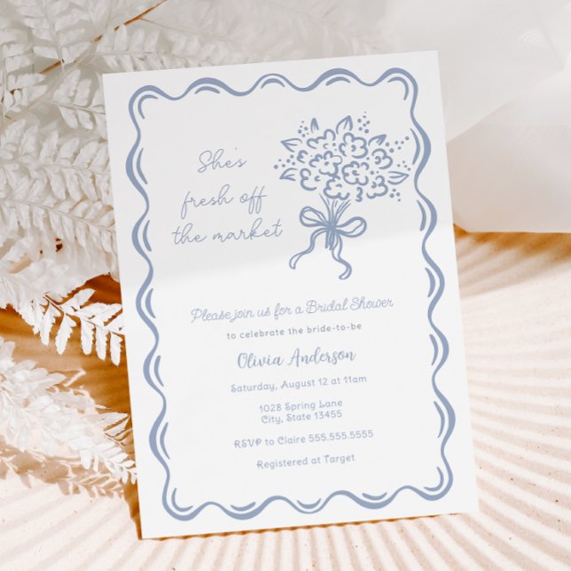 Invitación Está fresca fuera de la ducha de novia del mercado (Subido por el creador)