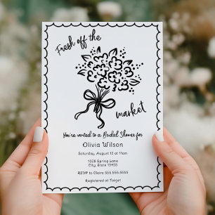 Invitación Está fresca fuera de la ducha de novia del mercado