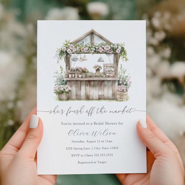 Invitación Está fresca fuera de la ducha de novia del mercado (Subido por el creador)