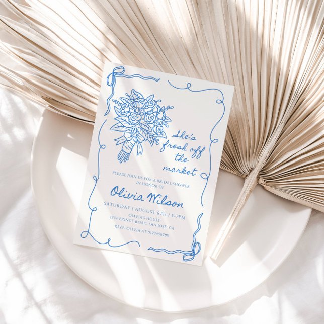 Invitación Está fresca fuera del mercado, ducha de novias- fl (Subido por el creador)