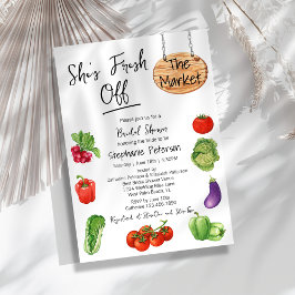 Invitación Está fresca fuera del Rótulo de mercado, ducha de