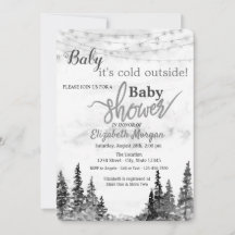 Está frío afuera bosque gris de invierno baby show