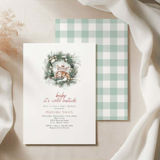 Invitación Está frío afuera Cute Deer Baby Shower