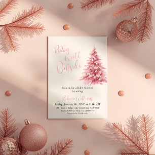 Invitación Está frío afuera lazo rosa de invierno Baby Shower