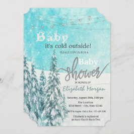 Invitación Está frío fuera de la Baby Shower del bosque de pi