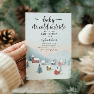 Invitación Está frío fuera de la villa Baby Shower invernal