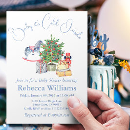 Invitación Está frío fuera del Baby Shower de Christmas Tree
