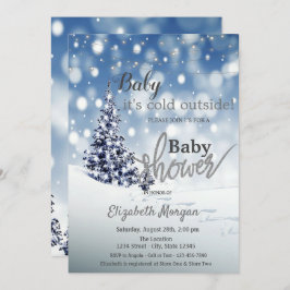 Invitación Está frío fuera del Baby Shower de la pina de invi