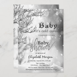 Invitación Está frío fuera del Baby Shower del árbol de invie