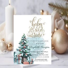 Invitación Está frío fuera del pino presenta Baby Shower