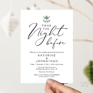 Invitación Esta fue la noche antes de la romántica cena de en