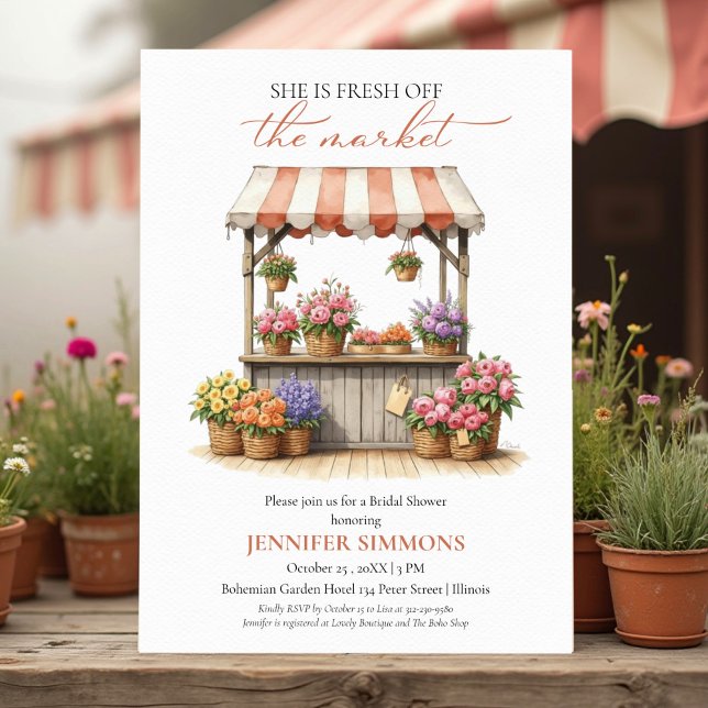 Invitación Está fuera de la flor del mercado | Bridal Shower (Subido por el creador)