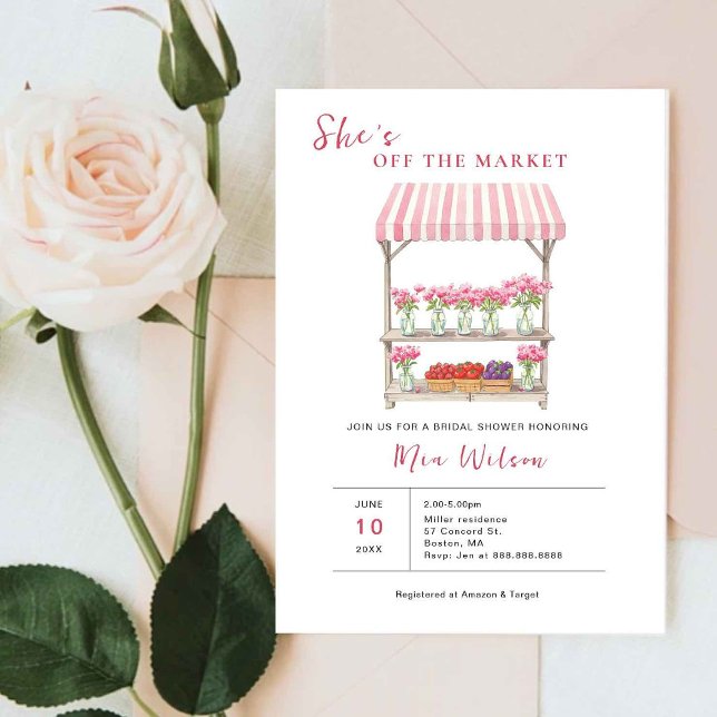 Invitación Está fuera del mercado, con una ducha de novia de  (Subido por el creador)
