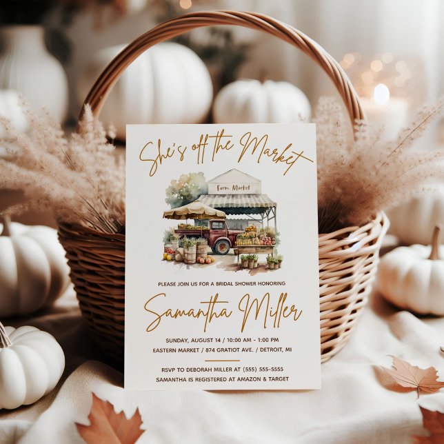 Invitación ¡Está fuera del mercado! Ducha de novias en el mer (Subido por el creador)