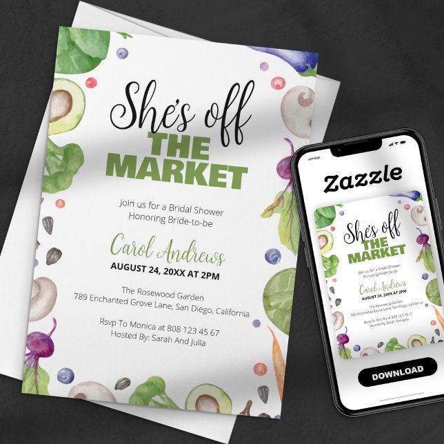 Invitación Está fuera del mercado Fiesta ducha de novia (Subido por el creador)