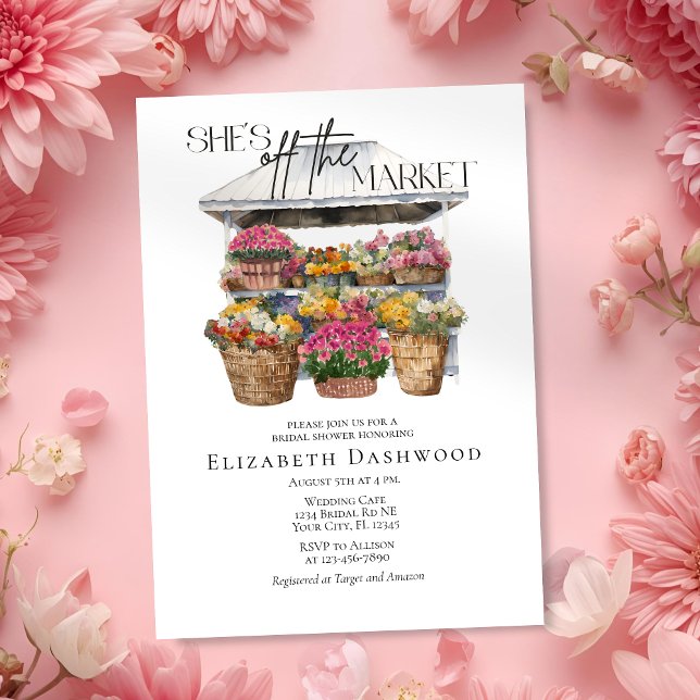 Invitación Está Fuera Del Mercado Floral Shop Bridal Shower (Subido por el creador)