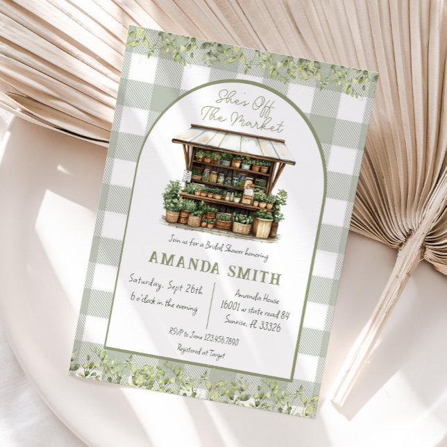 Invitación Está fuera del mercado Gingham Bridal Shower (Subido por el creador)