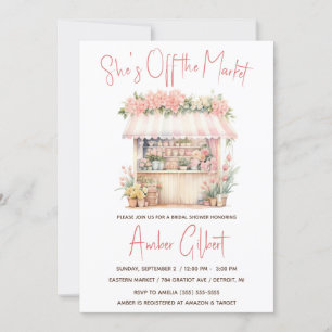 Invitación Está fuera del mercado invitando a duchas de novia