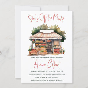 Invitación Está fuera del mercado invitando a duchas de novia