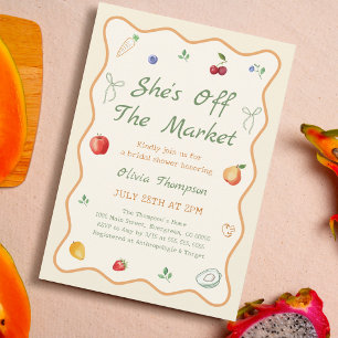 Invitación Está fuera del mercado invitando a duchas de novia