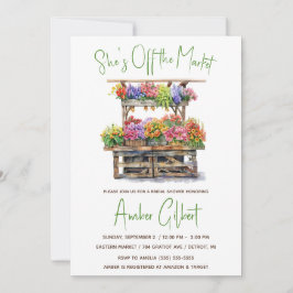 Invitación Está fuera del mercado invitando a duchas de novia