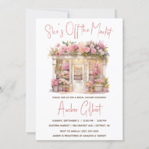 Invitación Está fuera del mercado invitando a duchas de novia