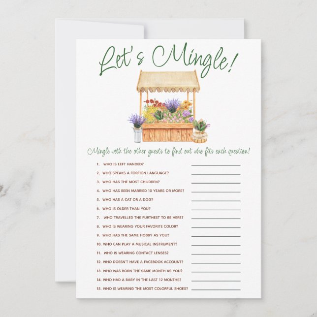 Invitación Está fuera del mercado, juego de ducha de novias (Anverso)