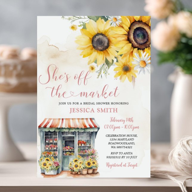 Invitación Está fuera del mercado Sunflowers Bridal Shower (Subido por el creador)