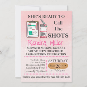 Invitación Está lista para llamar a la graduación de la Enfer
