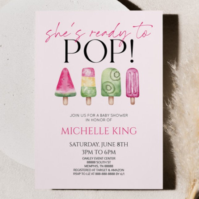 Invitación ¡Está lista para pop! Popsicle Baby Shower (Subido por el creador)