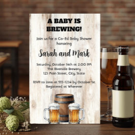 Invitación Está naciendo un bebé: Baby Shower Rústico Mixto