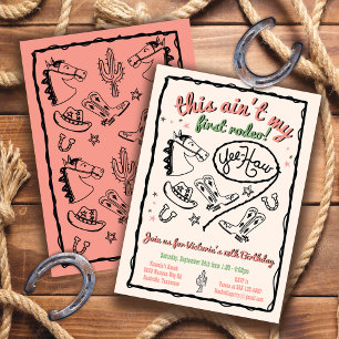 Invitación Esta no es la primera mano de Rodeo Cowgirl Hand
