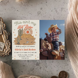 Invitación Esta no es mi primera foto de rodeo de cumpleaños