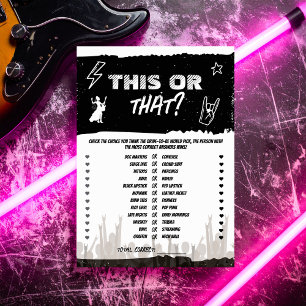 Invitación Esta o esa temática del Punk Rock bachelorett tarj