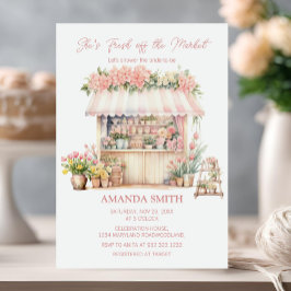 Invitación Está recién salida de la ducha de novias floridas 